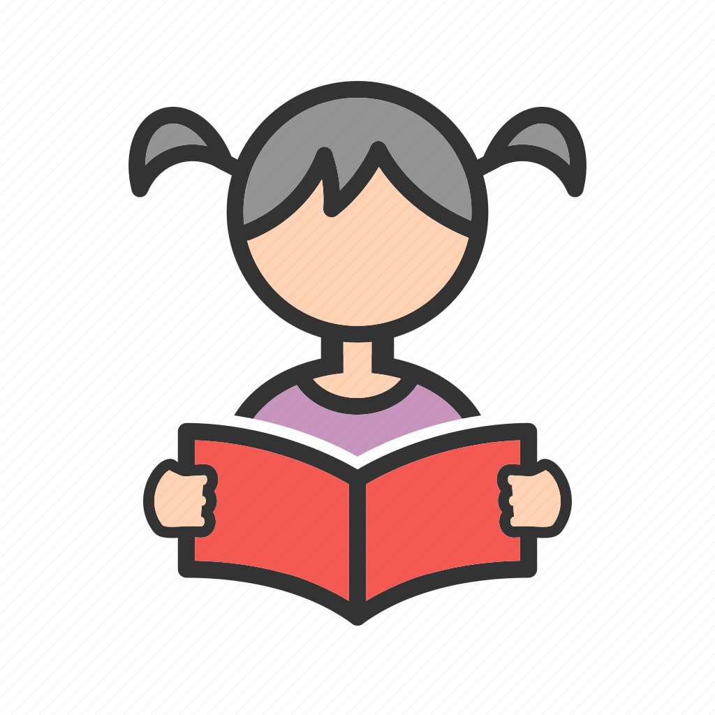 Book, child, cute, education, girl, reading, student icon - Download on