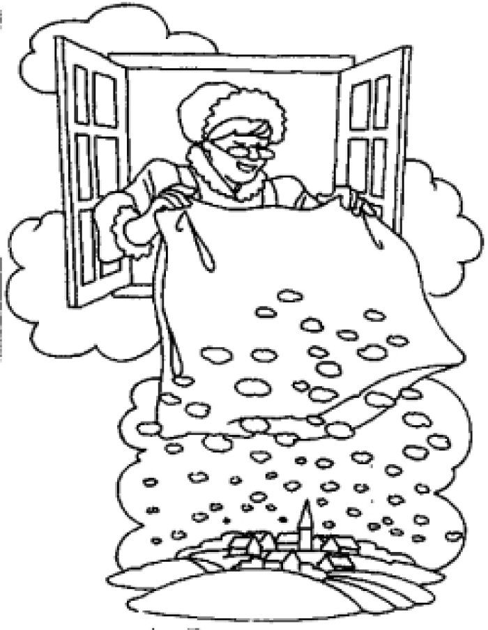 Frau Holle als Malvorlage | Winter kindergarten, Coloring pages, Free