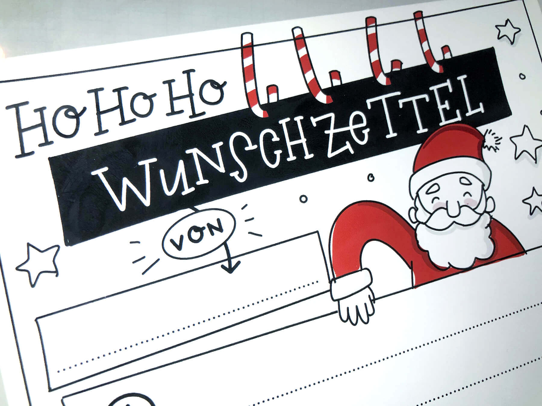 Eine Wunschzettel Vorlage für Weihnachten (in Sketchnotes-Form)