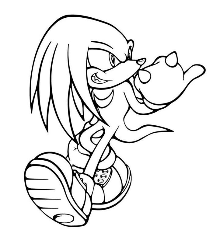 Knuckles Sonic The Hedgehog Coloring Pages