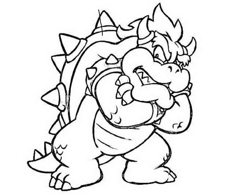 Bowser Coloring Page | Educative Printable