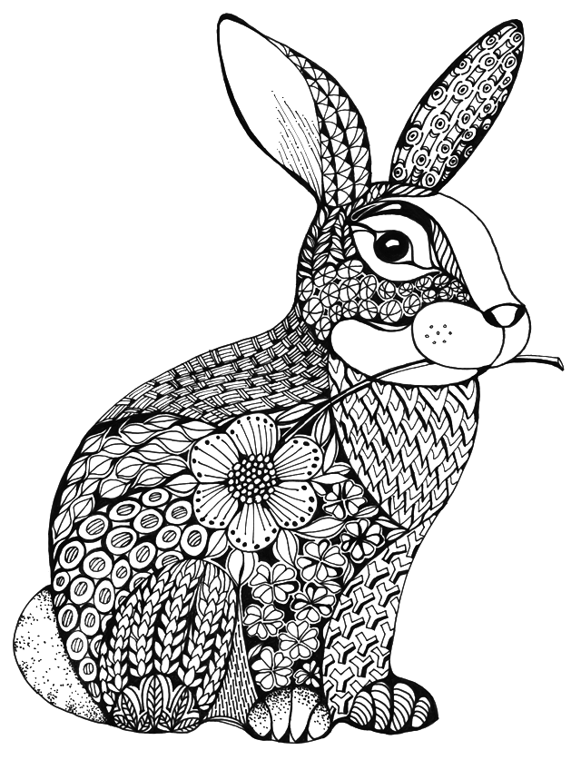 Mandala Tiere Hase in 2020 | Papierstickerei, Malvorlagen tiere