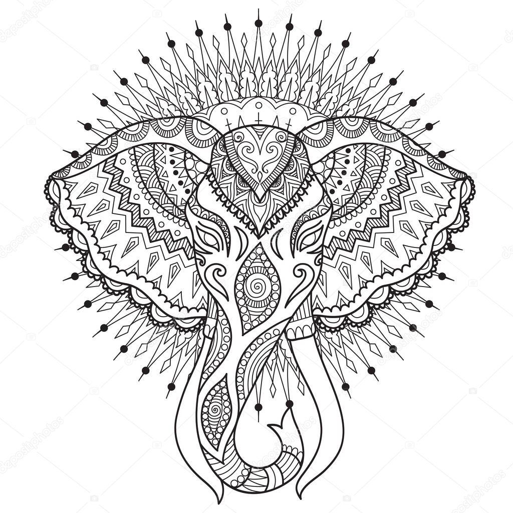 Mandala Elephant Printable