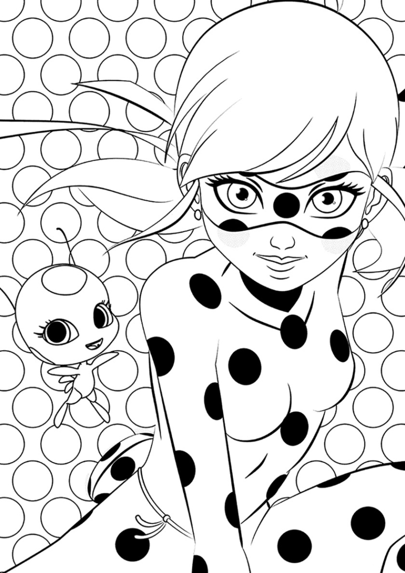 Miraculous Ausmalbilder. Ladybug und Cat Noir zum drucken