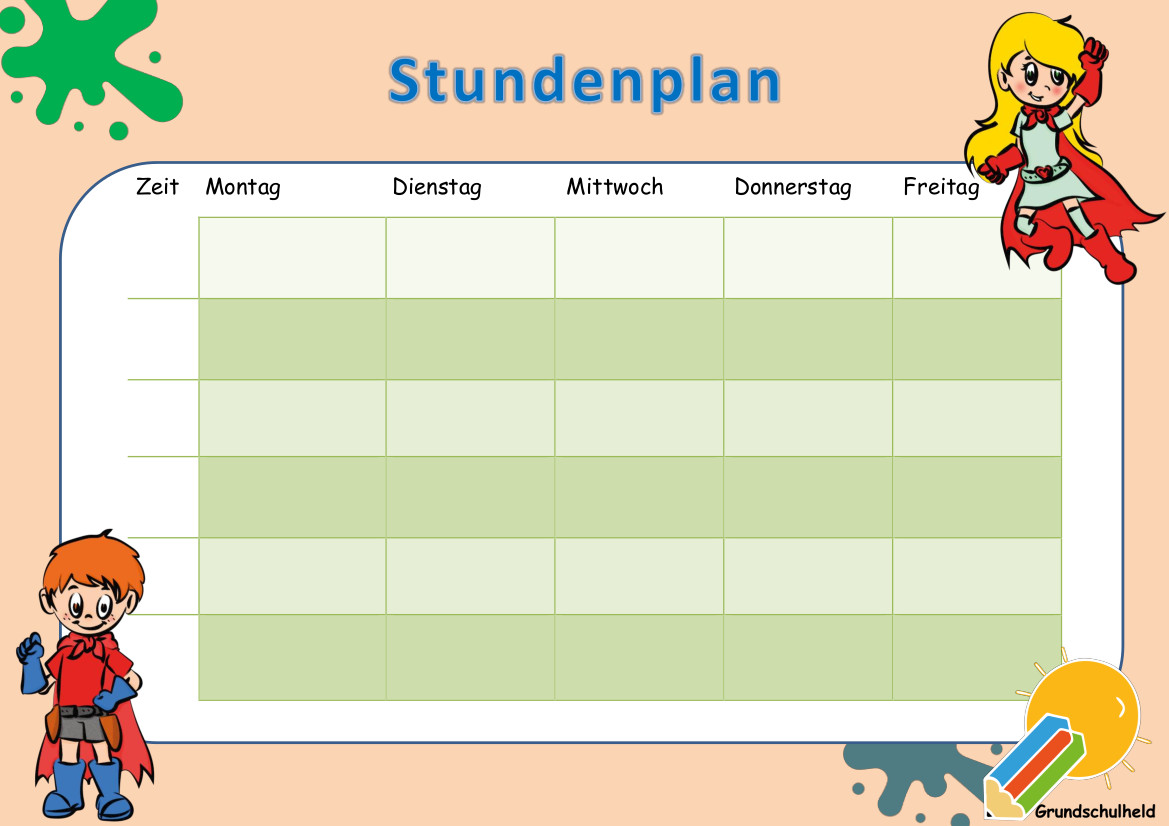 Stundenpläne zum ausdrucken Kostenlos jetzt herunterladen