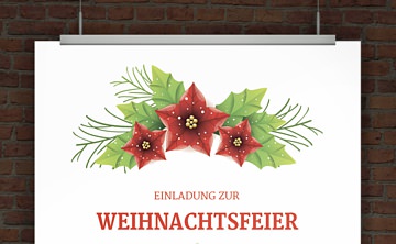 Drucke selbst! Weihnachtliche Einladung mit Mustertext