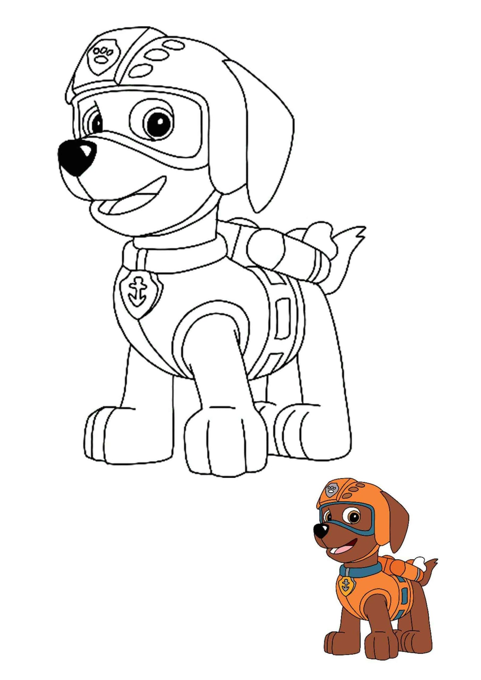 Paw Patrol Zuma Coloring Pages - 4 Free Printable Coloring Sheets | 2021