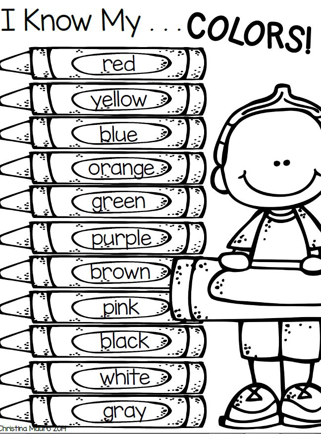 Tipss und Vorlagen: Color Words Coloring Page | Englisch für kinder