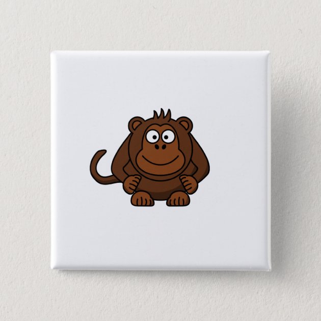 Niedliche Cartoon-Affe-Schablone Button | Zazzle.de