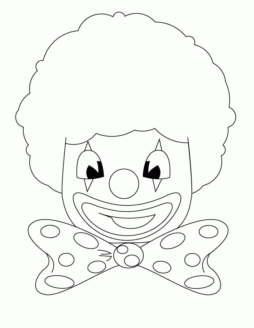 Clown Face Coloring Page | Halloween coloring pages, Coloring pages