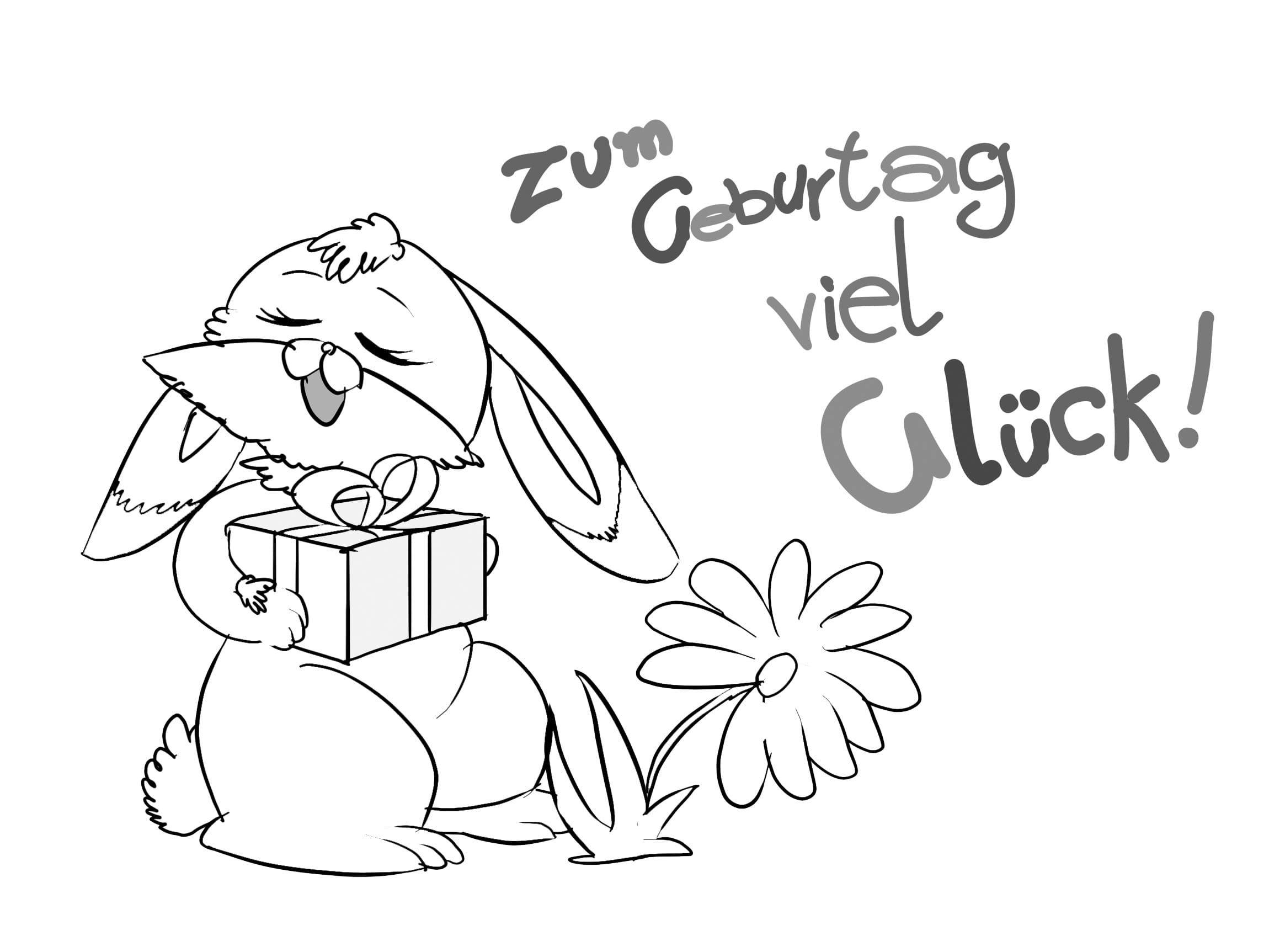 Ausmalbilder Alles Gute zum Geburtstag. Drucken Sie kostenlos