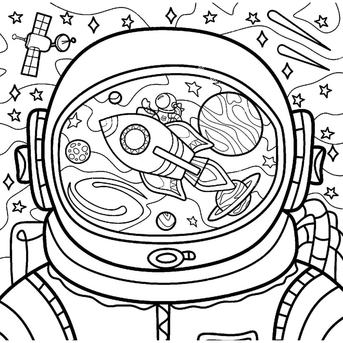 Astronaut Coloring Pages Printable - XColorings.com