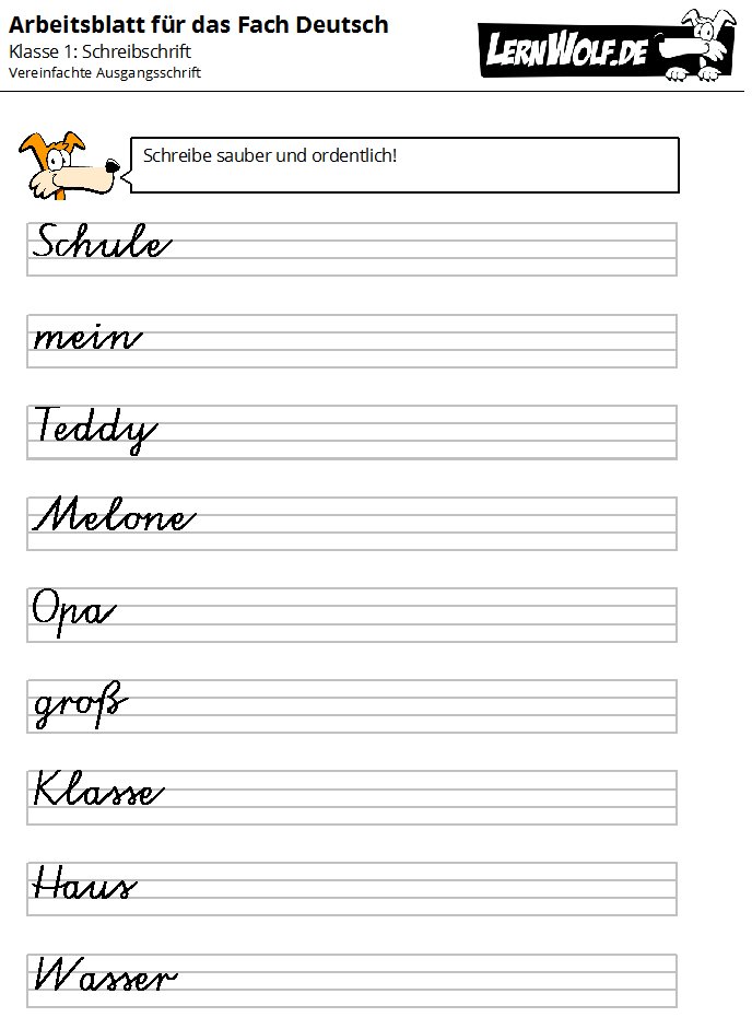 Schreibschrift übungsblätter Zum Ausdrucken Pdf