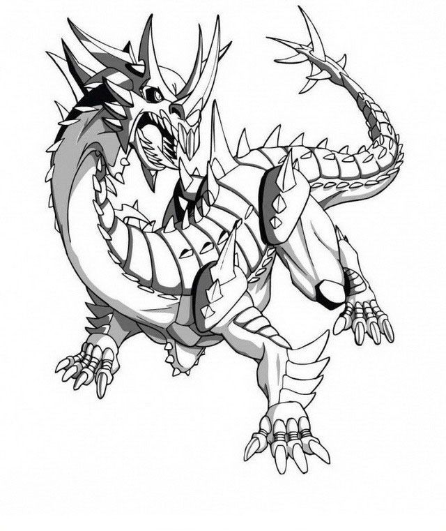 Bakugan Fargelegging | Tegninger 1 | Dragon coloring page, Animal