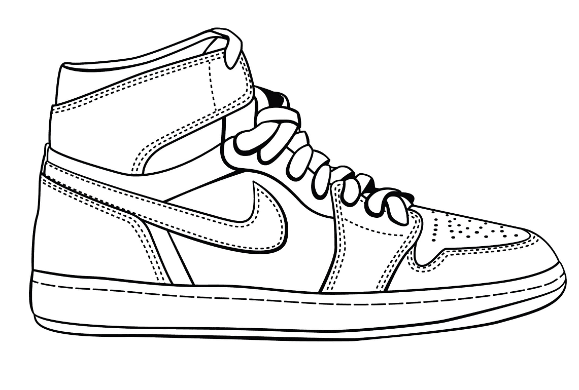 Nike Shoe Free Coloring Page - Free Printable Coloring Pages