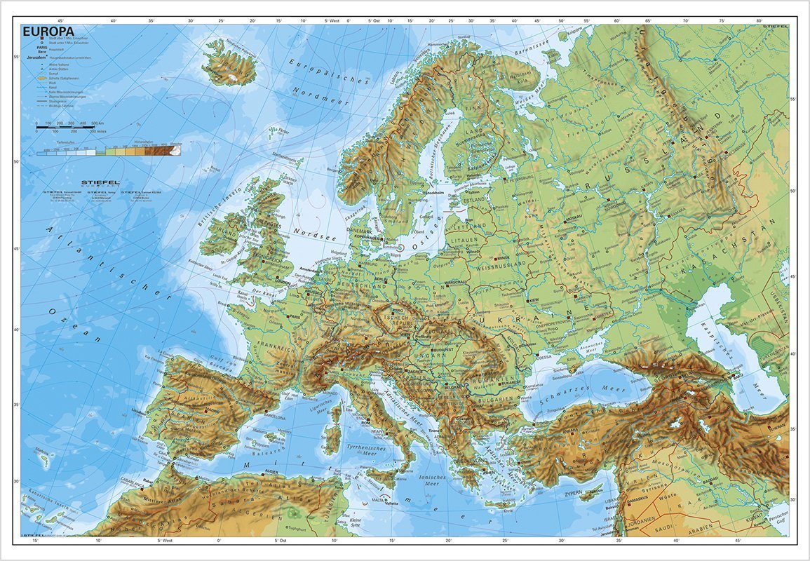 Europe map in German - Kinderpostershop.de