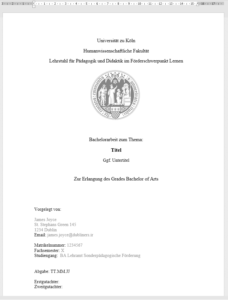 ZWEITGUTACHTER DISSERTATION ENGLISCH