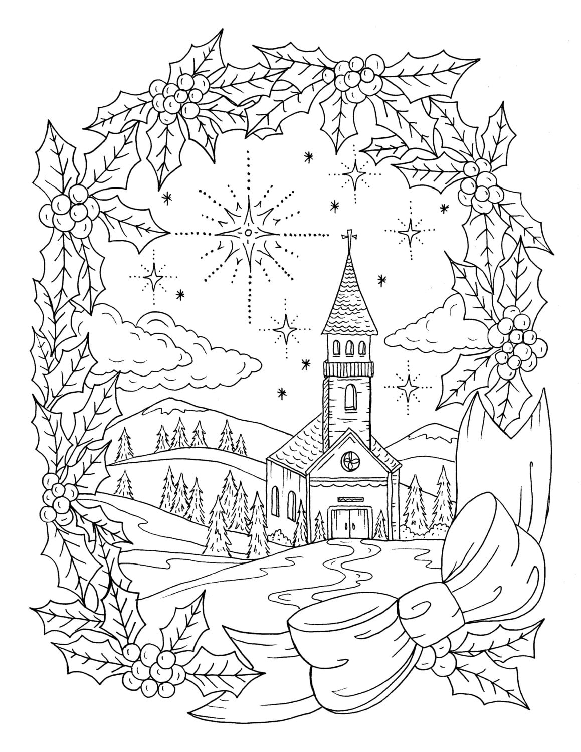 Christmas Coloring Page Instant Download Adult Coloring - Etsy Ireland