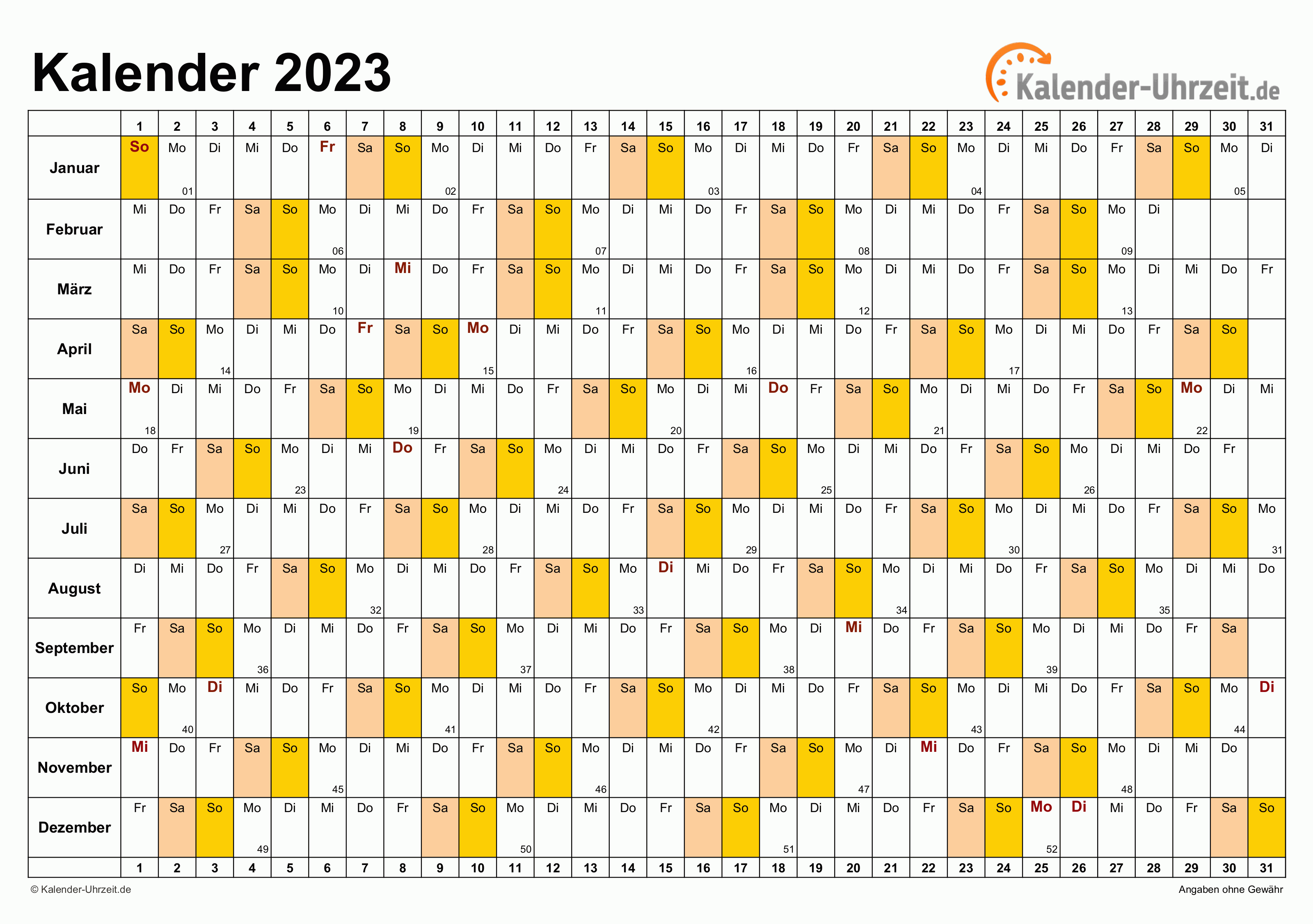 Kalender 2023 Mit Excel Pdf Word Vorlagen Feiertagen Ferien Kw | Porn