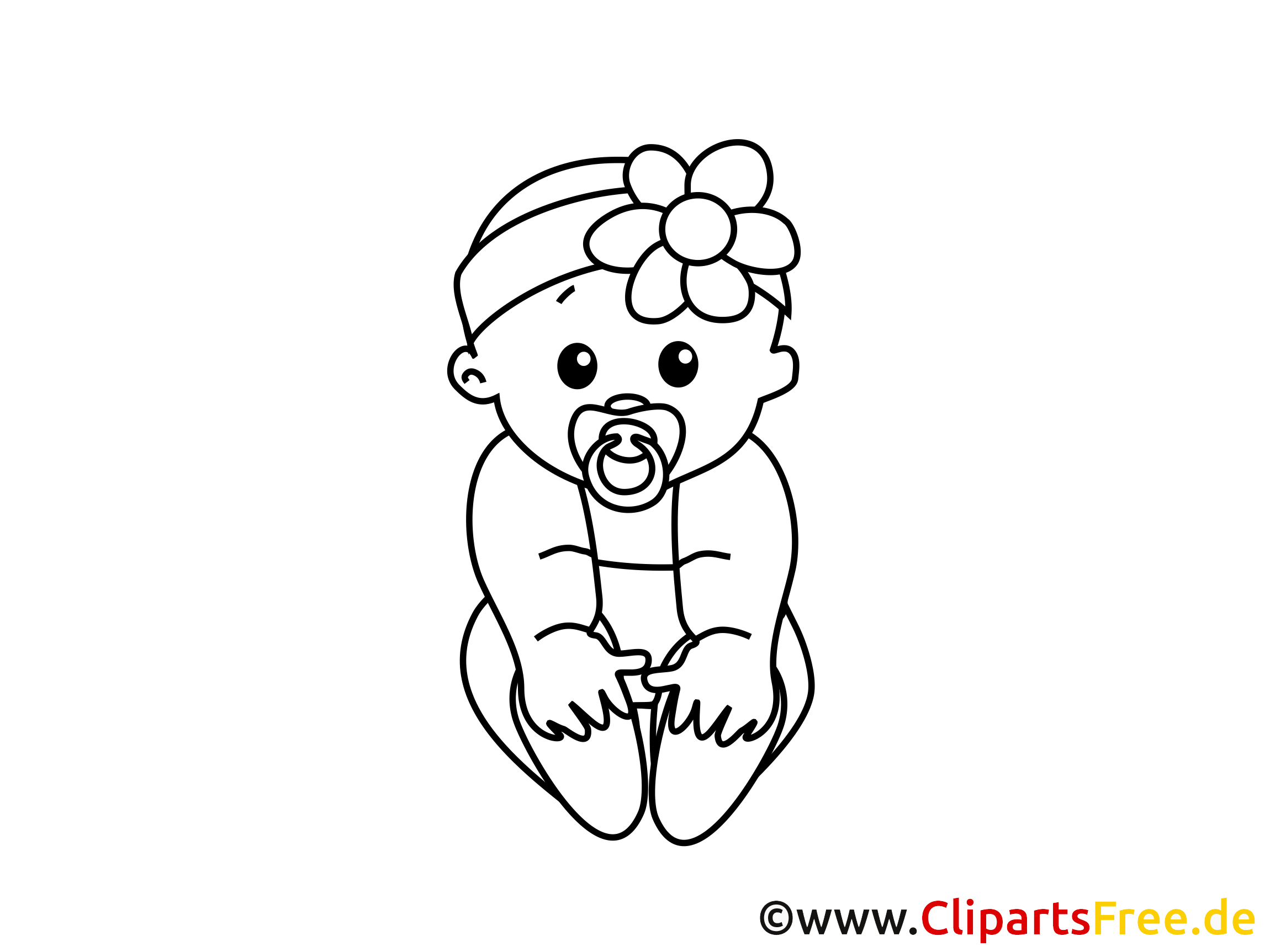 Kleines Baby Bild zum Ausdrucken und Ausmalen