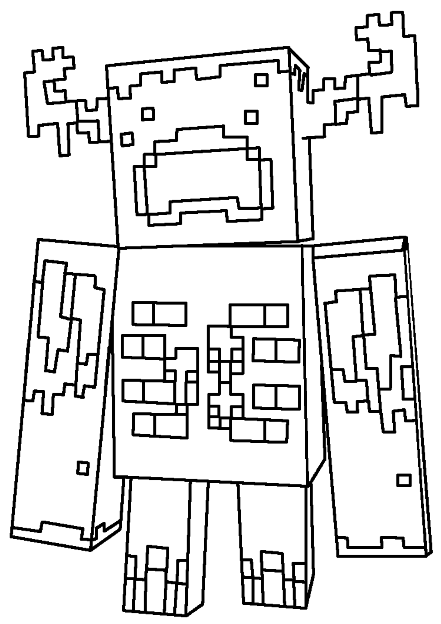 Minecraft ghast coloring page free printable coloring pages – Artofit