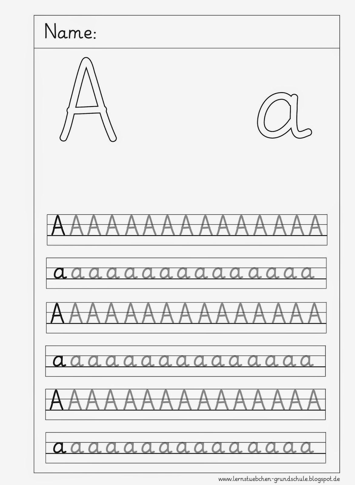 Buchstabe A Nachspuren - Informationen