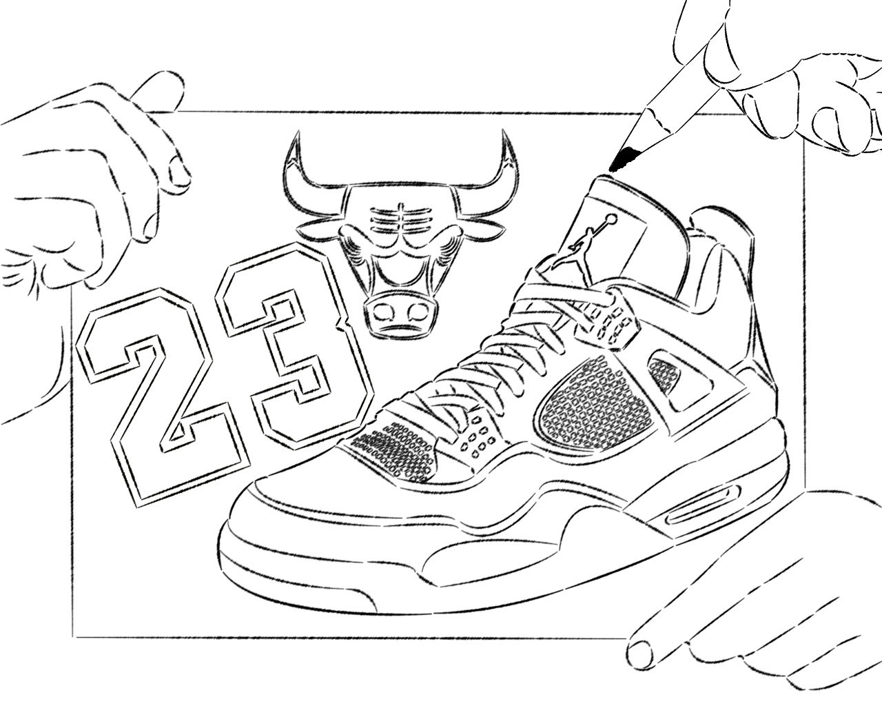 Jordan Shoe Coloring Pages - Jordan Shoes Color Sheets - 1280x1024