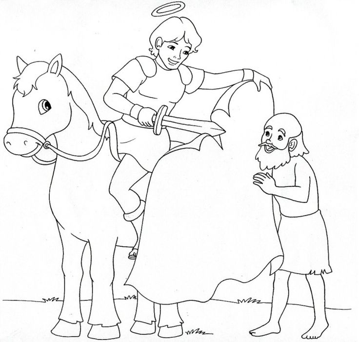 Saint Martin of Tours Catholic Coloring page. Feast day (Martinmas) is