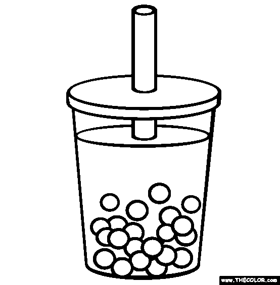 Bubble Tea Coloring Page | Free Bubble Tea Online Coloring