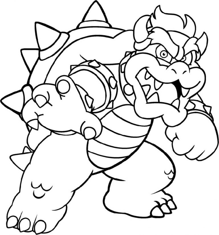 Bowser Coloring Page And Mario Suitable for Students | K5 Worksheets