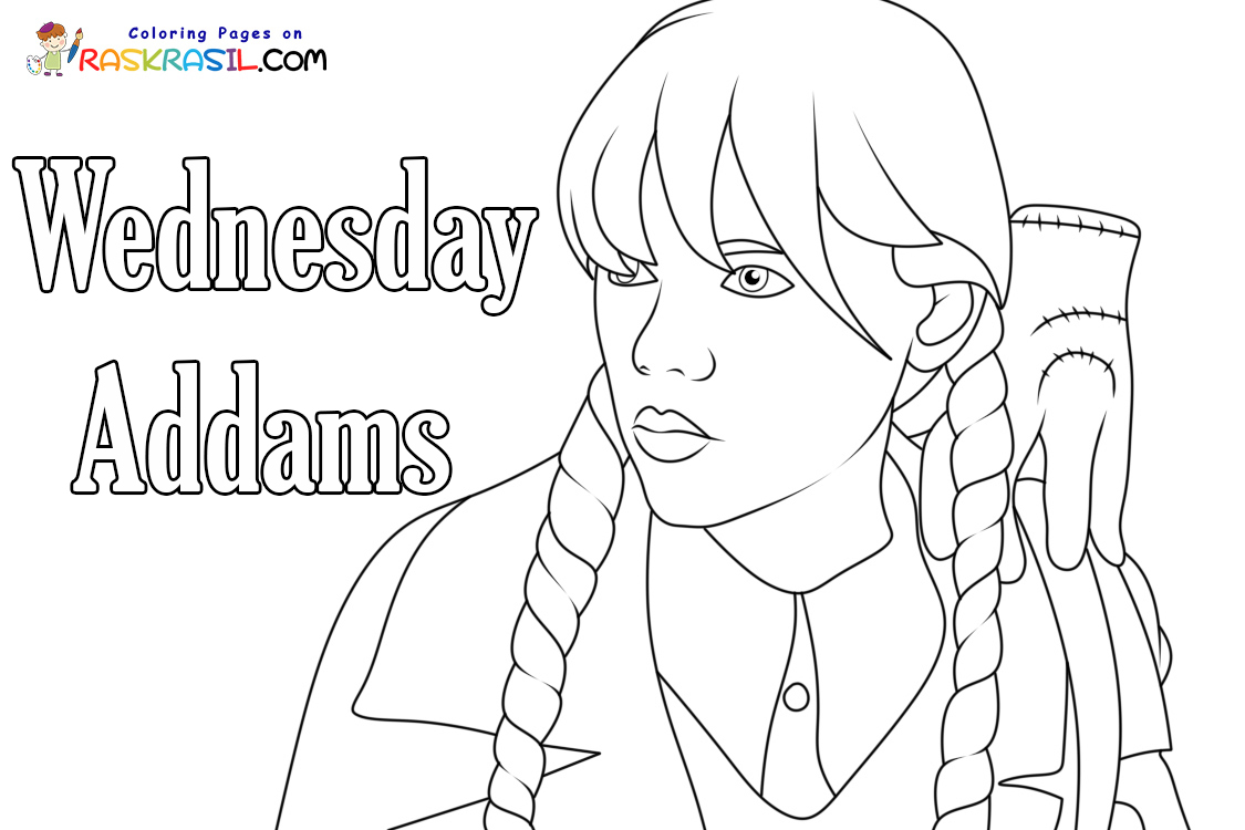 Ausmalbilder Wednesday Addams | Malvorlagen zum Ausdrucken