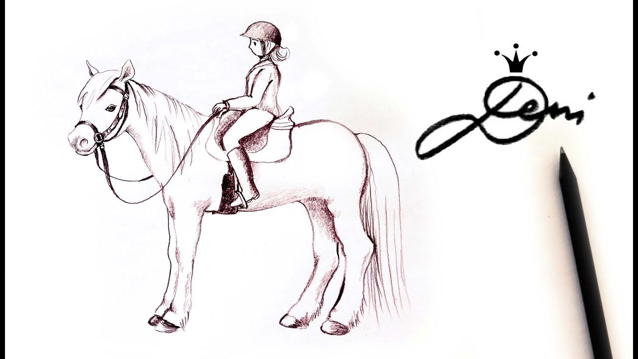 Pferd Mit Reiter Zeichnen Lernen Mit Bleistift 🏇 How To Draw A Horse