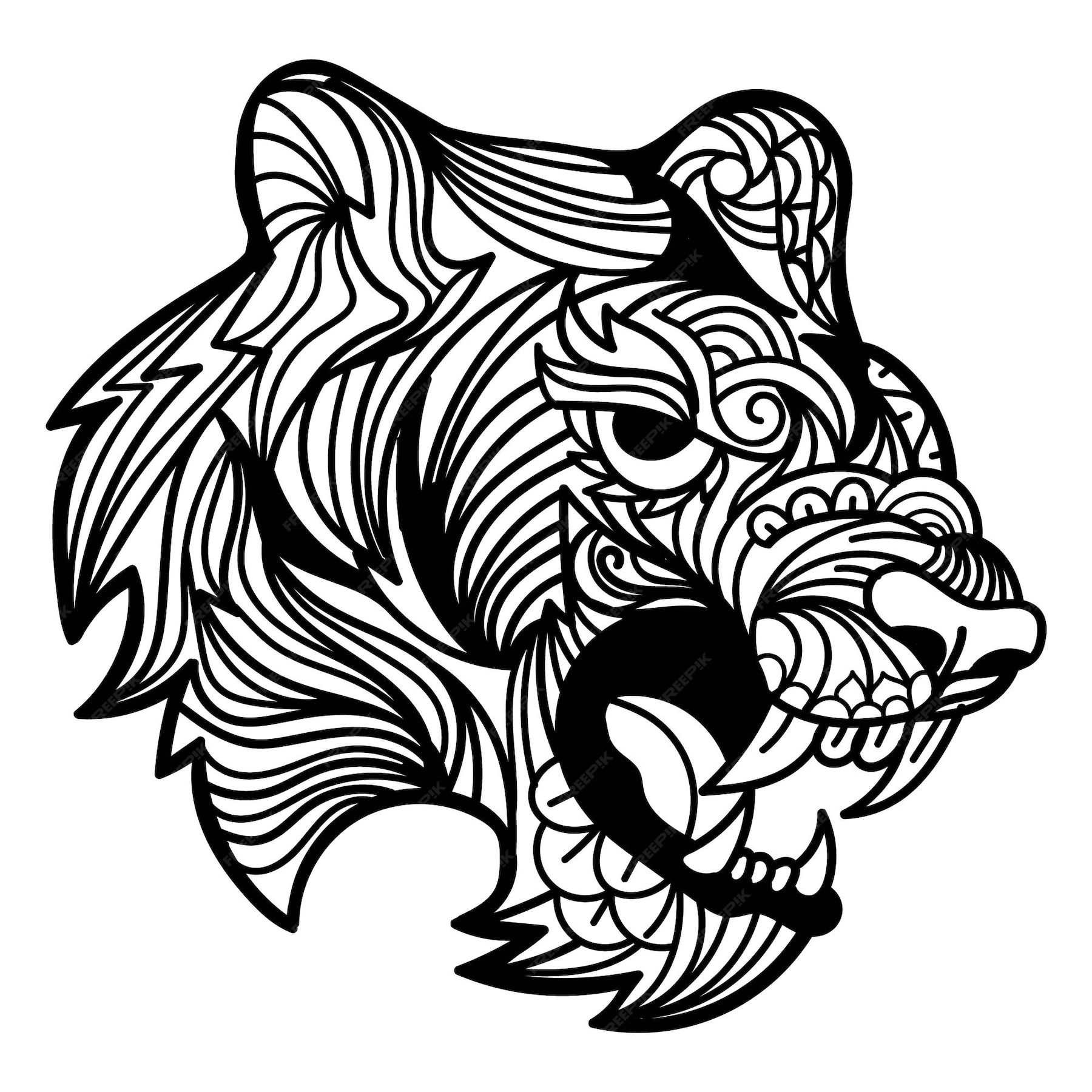 Premium Vector | Tiger mandala vector illustration