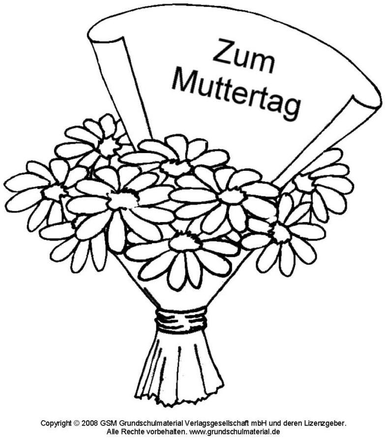 Ausmalbild - Blumenstrauß 3 - Medienwerkstatt-Wissen © 2006-2021