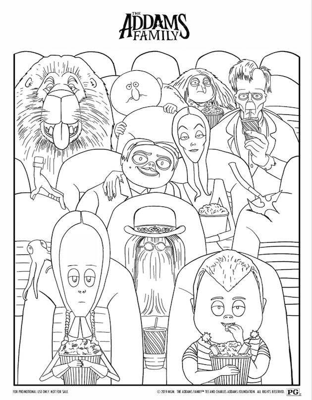 Addams Family Colouring Pages : Coloring Halloween Printable Info