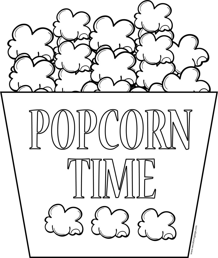 Popcorn And Box Coloring Page | Wecoloringpage.com