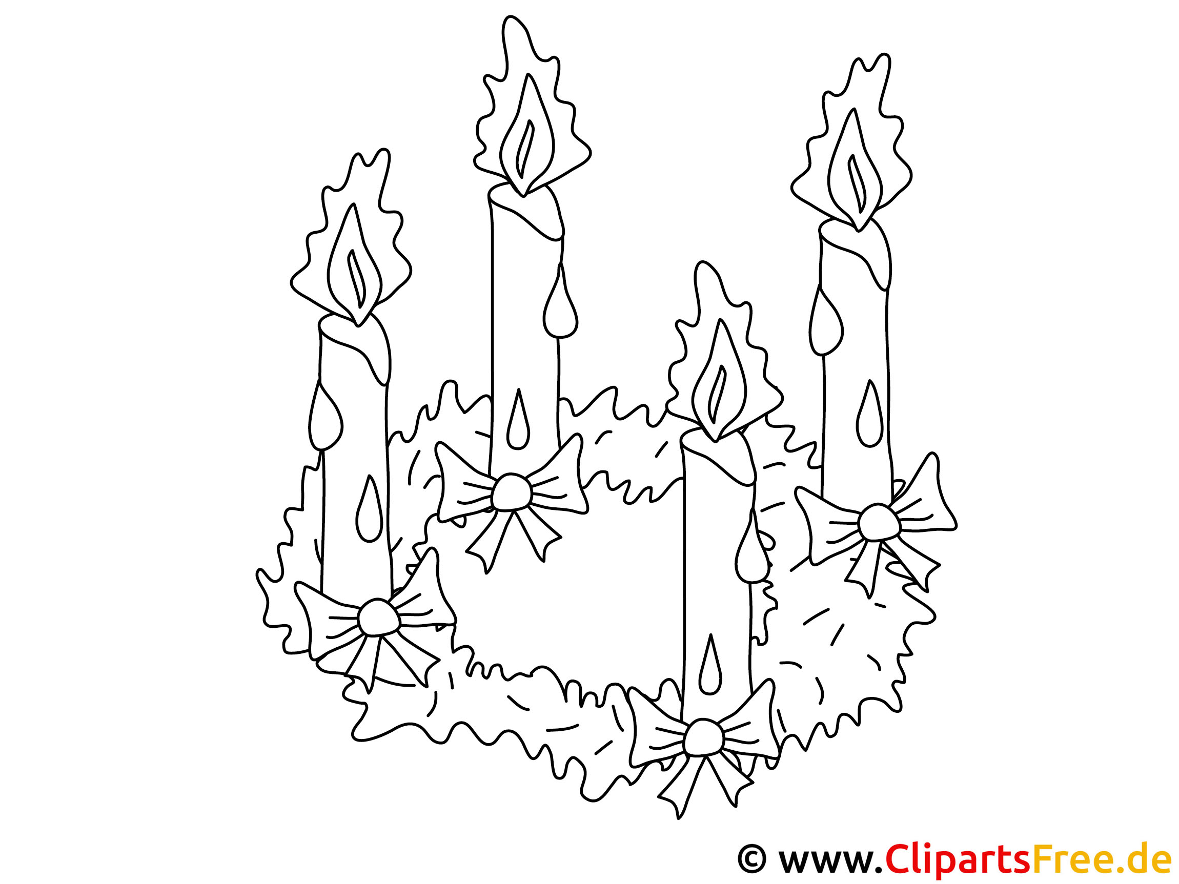 Adventskranz Bild zum Ausmalen