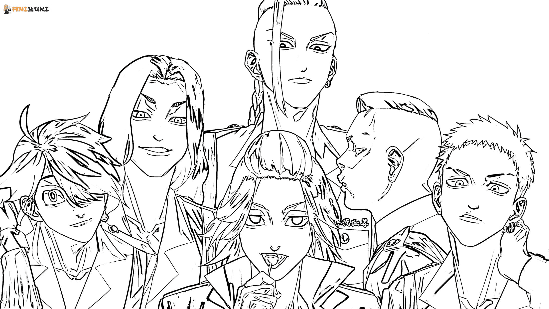 Boys from Tokyo Revengers Coloring Page - Free Printable Coloring Pages