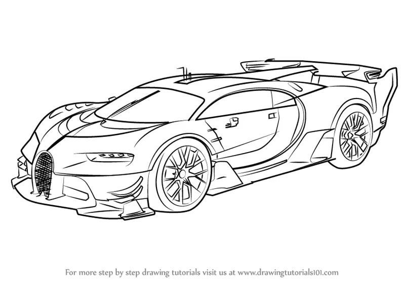 How to Draw Bugatti Vision Gran Turismo (Concept Cars) Step by Step