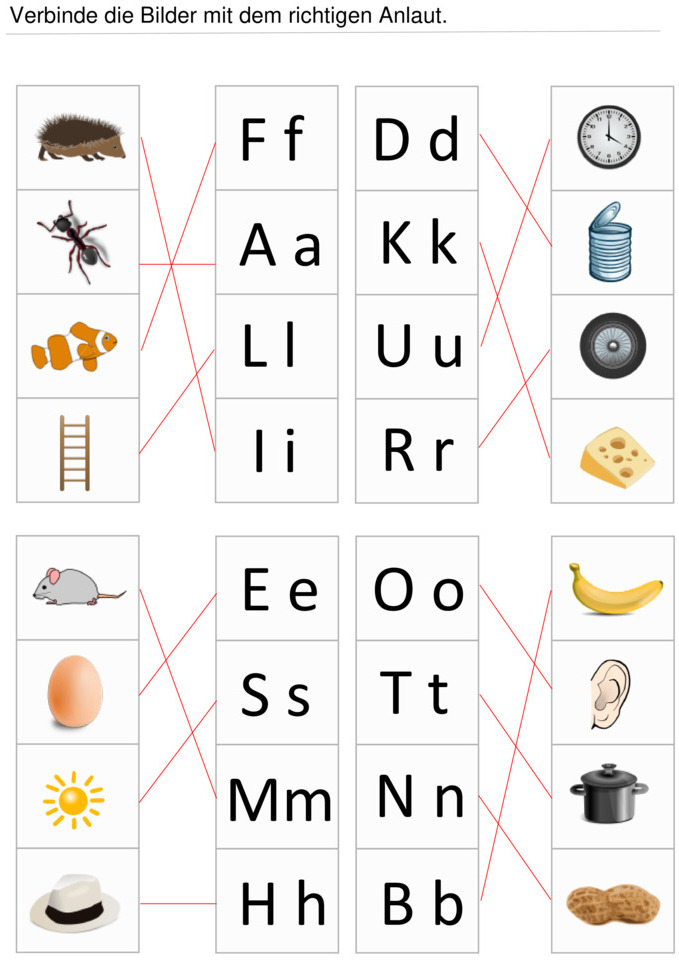 Übungsblatt zu Anlaute
