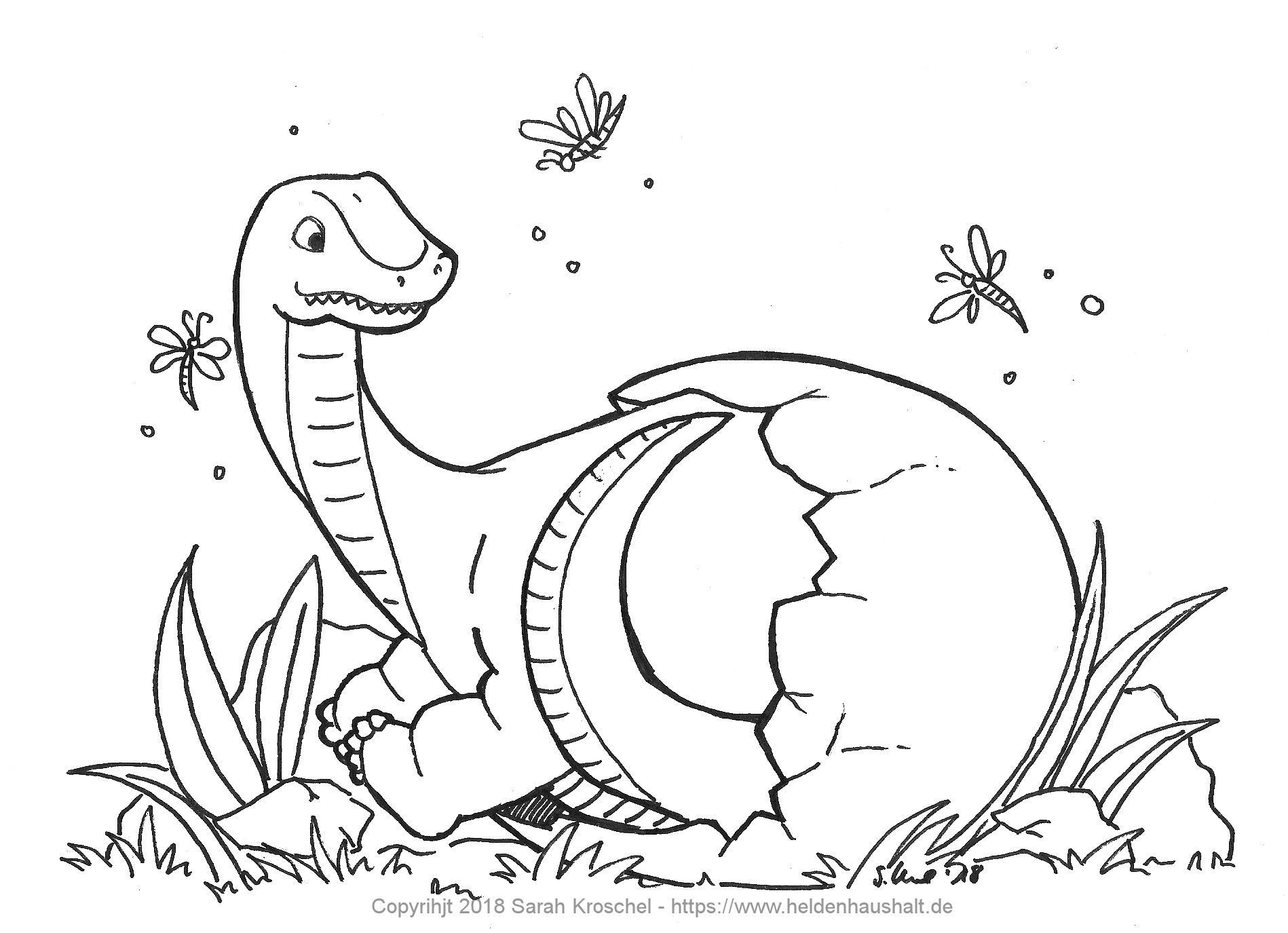 Dinosaurier Ausmalbild - Freebie - Printable