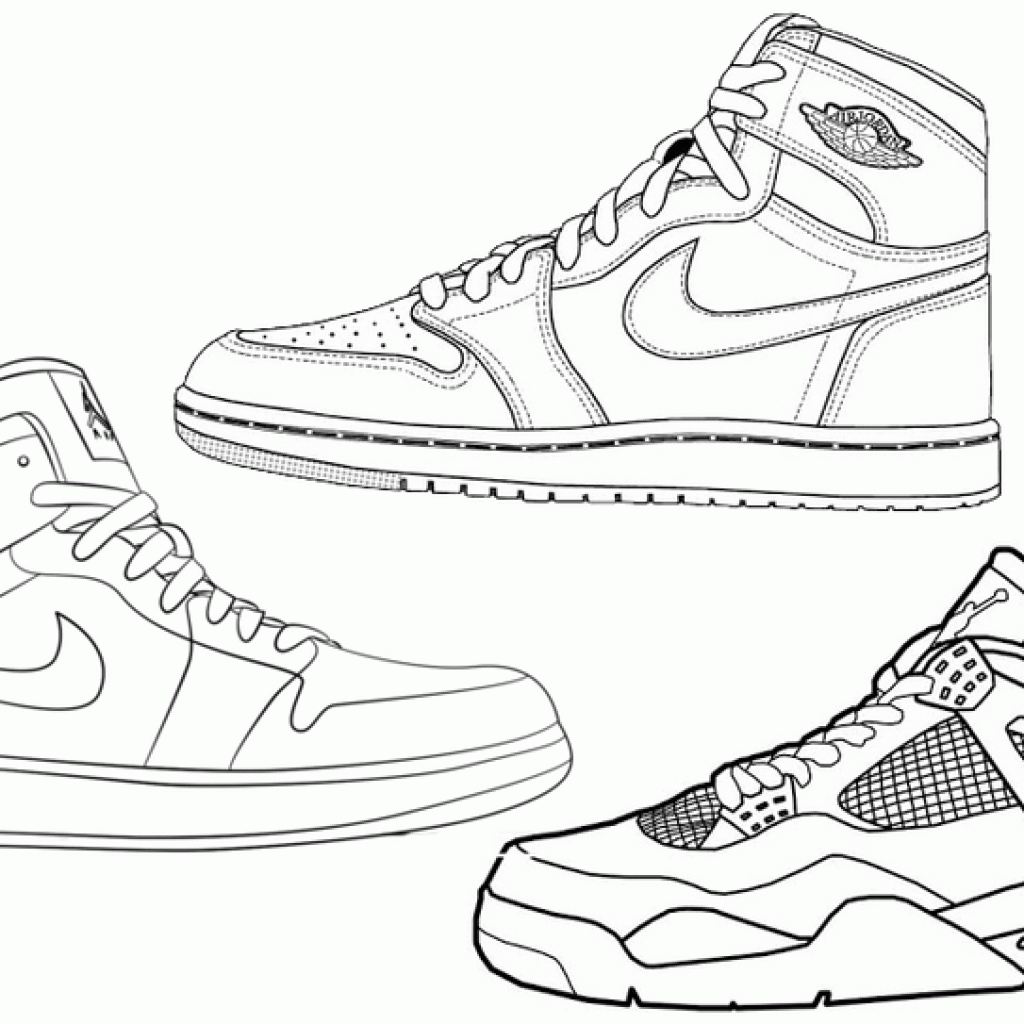 Air Jordan Shoes Coloring Pages - Mitraland | Air jordans, How to draw