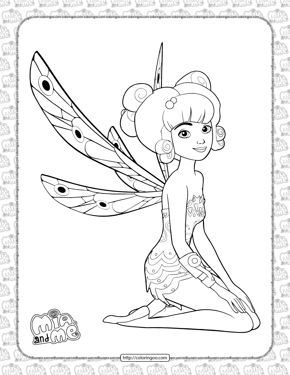 Printable Mia and Me Pdf Coloring Page