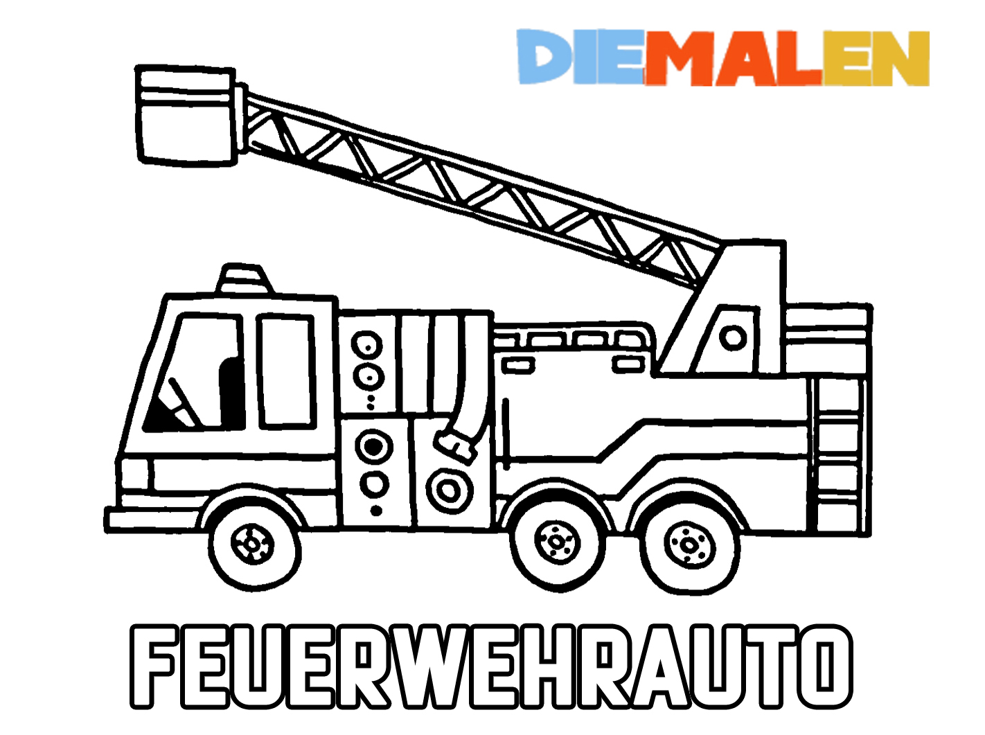 Ausmalbilder Feuerwehrauto [PDF] Kostenlos zum Drucken → DieMalen.com