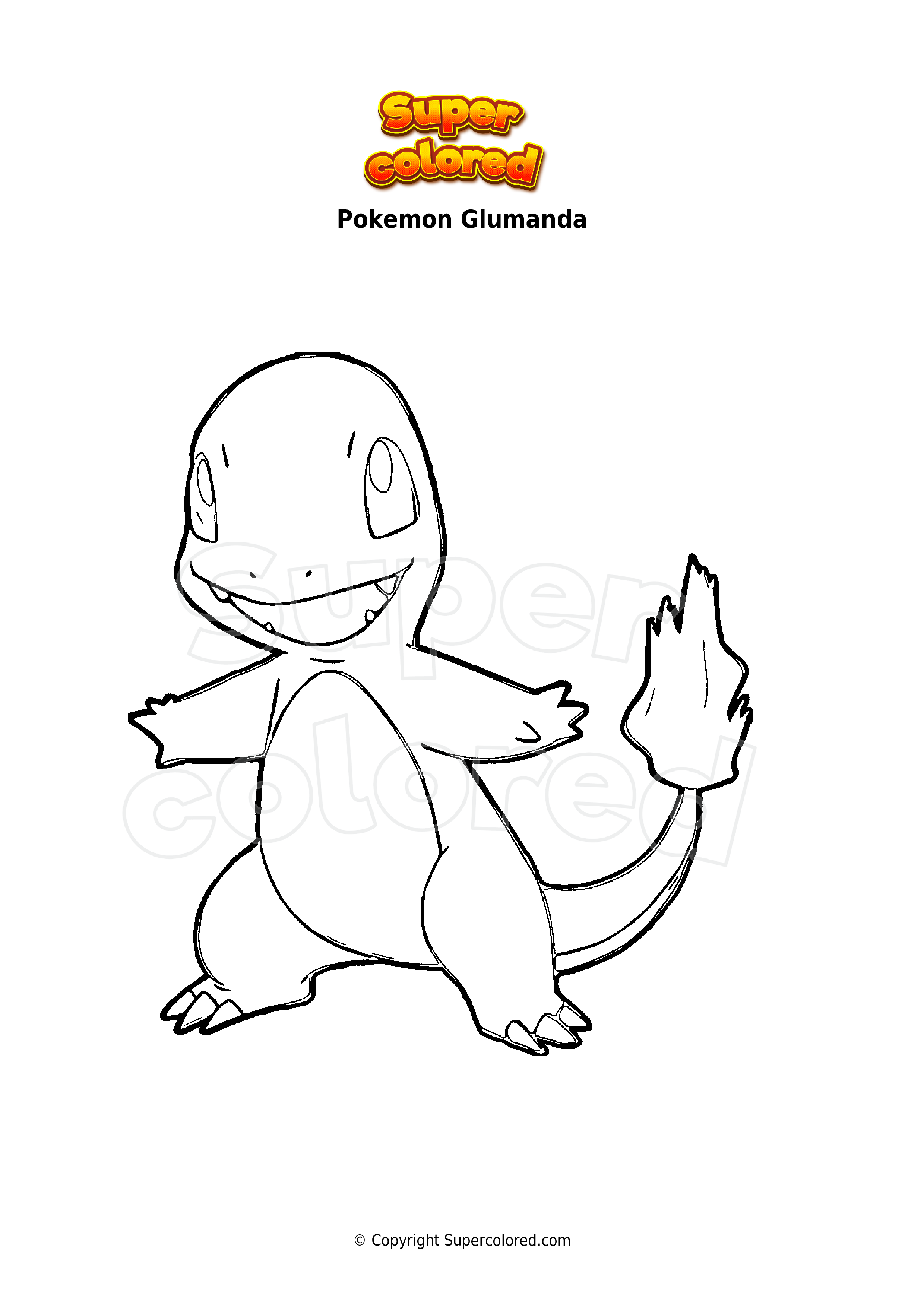 Ausmalbild Pokemon Glumanda - Supercolored.com