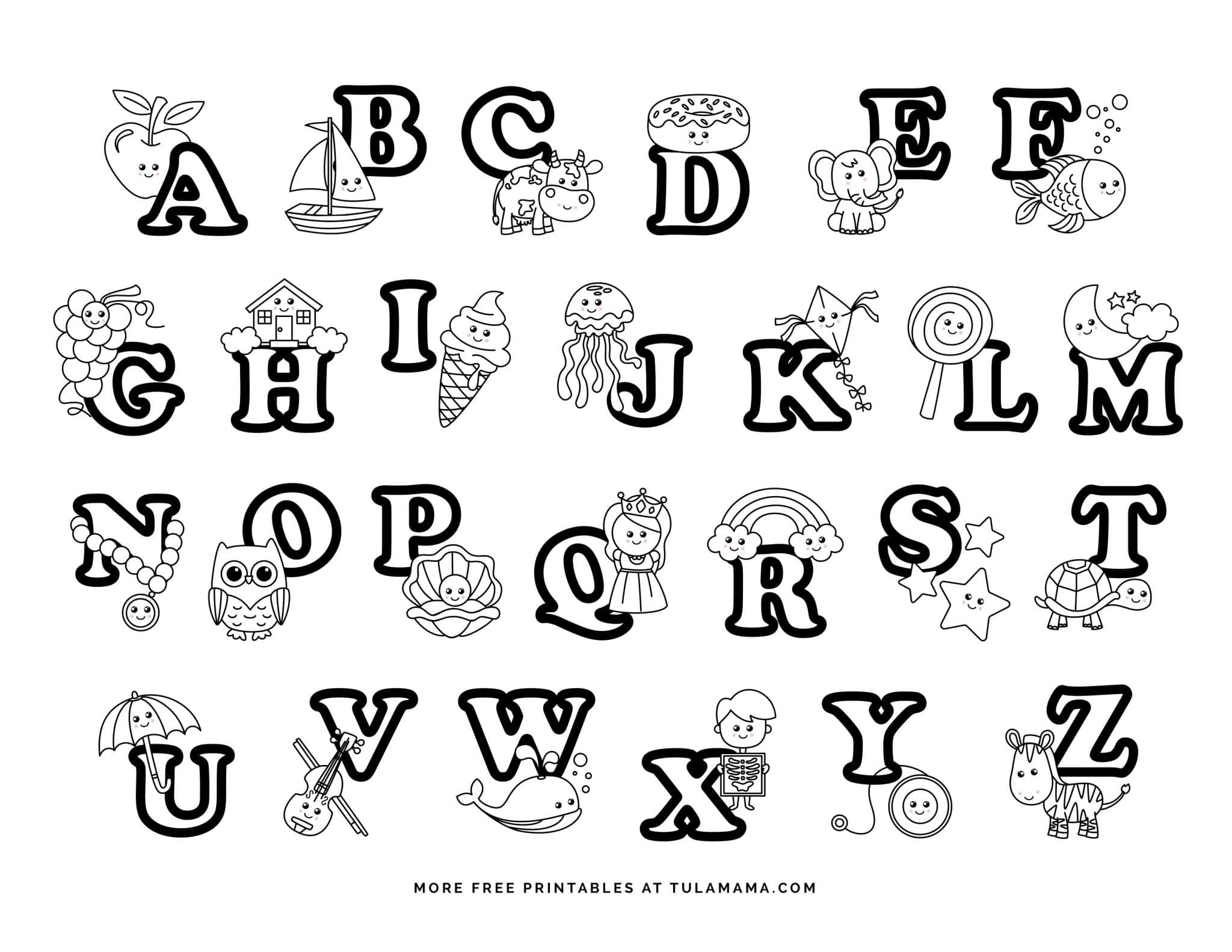 Fun And Easy To Print ABC Coloring Pages For Preschoolers