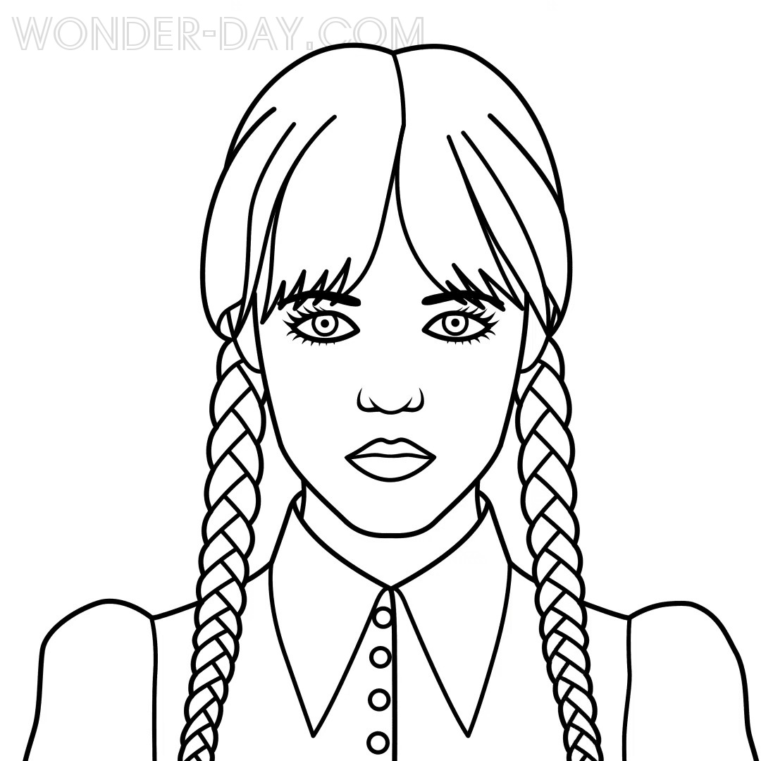 Ausmalbilder Wednesday Addams | 22 Ausmalbilder zum ausdrucken