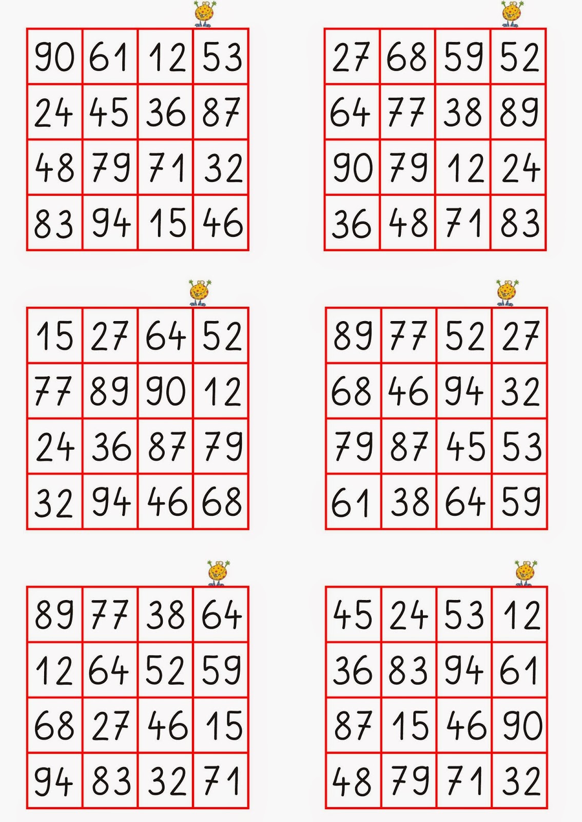 Bingo Karten Bis 90 Zum Ausdrucken