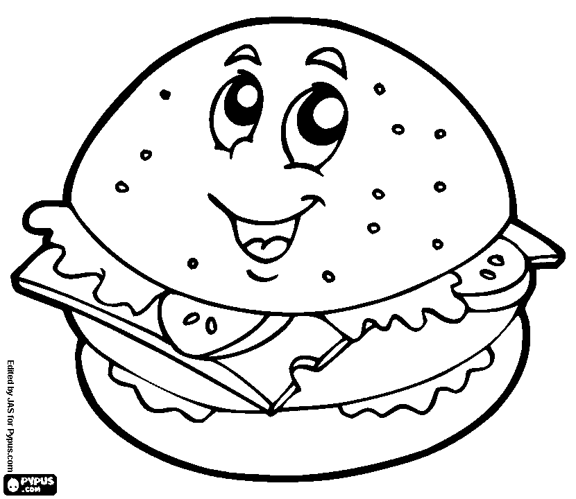 Hamburger Coloring Page at GetDrawings | Free download