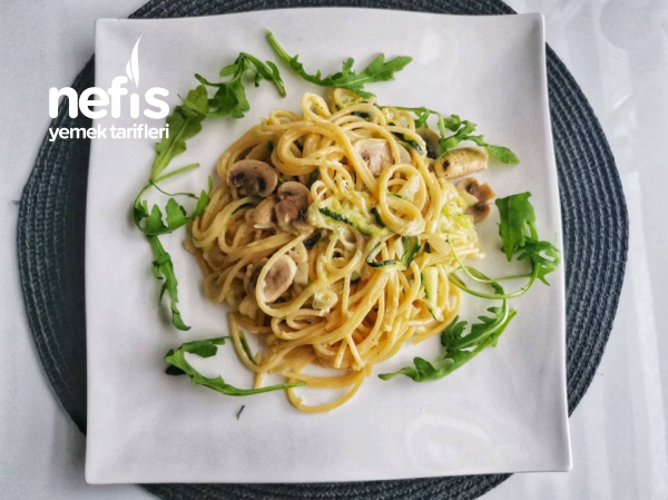 Kabaklı Ve Mantarlı Spagetti Makarna - Nefis Yemek Tarifleri amaçlanan Rüyada Spagetti Makarna Görmek